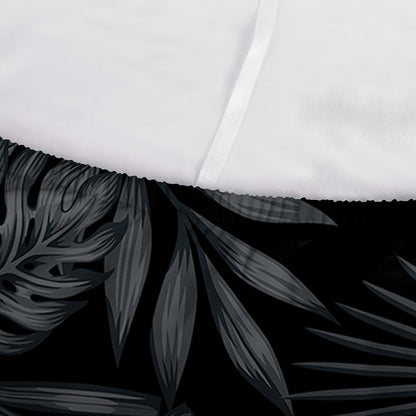 Black Palm Leaf Aloha Pattern Print Sofa Cover