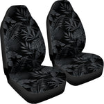 Black Palm Leaf Aloha Pattern Print Universal Fit Car Seat Covers