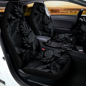 Black Palm Leaf Aloha Pattern Print Universal Fit Car Seat Covers