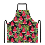 Black Palm Leaf Watermelon Pattern Print Apron