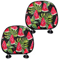 Black Palm Leaf Watermelon Pattern Print Car Headrest Covers