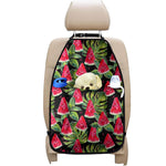 Black Palm Leaf Watermelon Pattern Print Car Seat Organizers