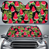 Black Palm Leaf Watermelon Pattern Print Car Sun Shade GearFrost