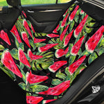 Black Palm Leaf Watermelon Pattern Print Pet Car Back Seat Cover