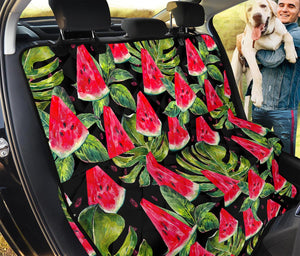 Black Palm Leaf Watermelon Pattern Print Pet Car Back Seat Cover