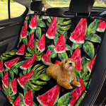 Black Palm Leaf Watermelon Pattern Print Pet Car Back Seat Cover