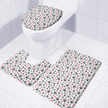 Black Paw And Heart Pattern Print 3 Piece Bath Mat Set