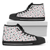 Black Paw And Heart Pattern Print Black High Top Shoes