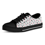 Black Paw And Heart Pattern Print Black Low Top Shoes