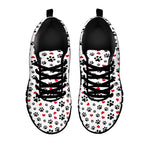 Black Paw And Heart Pattern Print Black Sneakers