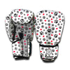 Black Paw And Heart Pattern Print Boxing Gloves