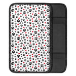 Black Paw And Heart Pattern Print Car Center Console Cover