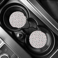Black Paw And Heart Pattern Print Car Coasters