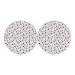 Black Paw And Heart Pattern Print Car Coasters