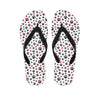 Black Paw And Heart Pattern Print Flip Flops