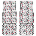 Black Paw And Heart Pattern Print Front and Back Car Floor Mats