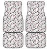 Black Paw And Heart Pattern Print Front and Back Car Floor Mats
