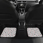 Black Paw And Heart Pattern Print Front and Back Car Floor Mats