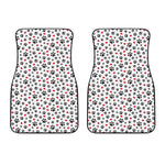 Black Paw And Heart Pattern Print Front Car Floor Mats