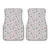 Black Paw And Heart Pattern Print Front Car Floor Mats