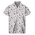 Black Paw And Heart Pattern Print Men's Short Sleeve Shirt