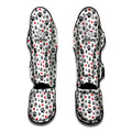 Black Paw And Heart Pattern Print Muay Thai Shin Guards