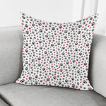 Black Paw And Heart Pattern Print Pillow Cover