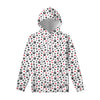 Black Paw And Heart Pattern Print Pullover Hoodie