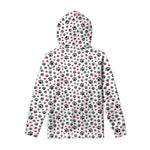 Black Paw And Heart Pattern Print Pullover Hoodie