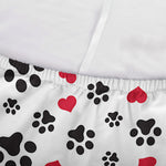 Black Paw And Heart Pattern Print Sofa Cover