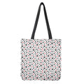 Black Paw And Heart Pattern Print Tote Bag