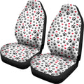 Black Paw And Heart Pattern Print Universal Fit Car Seat Covers