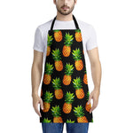 Black Pineapple Pattern Print Apron