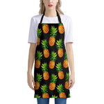 Black Pineapple Pattern Print Apron