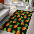 Black Pineapple Pattern Print Floor Mat