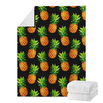 Black Pineapple Pattern Print Blanket