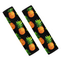 Black Pineapple Pattern Print Car Seat Belt Covers