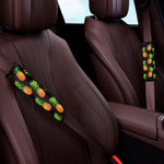 Black Pineapple Pattern Print Car Seat Belt Covers