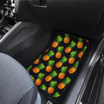 Black Pineapple Pattern Print Front Car Floor Mats