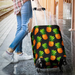 Black Pineapple Pattern Print Luggage Cover GearFrost