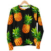 Black Pineapple Pattern Print Men's Crewneck Sweatshirt GearFrost