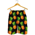 Black Pineapple Pattern Print Men's Shorts