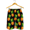 Black Pineapple Pattern Print Men's Shorts
