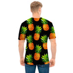 Black Pineapple Pattern Print Men's T-Shirt