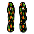 Black Pineapple Pattern Print Muay Thai Shin Guards