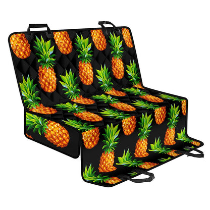 Black Pineapple Pattern Print Pet Car Back Seat Cover