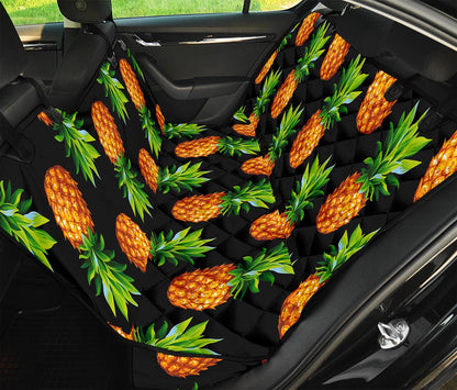 Black Pineapple Pattern Print Pet Car Back Seat Cover
