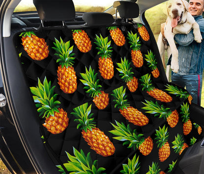 Black Pineapple Pattern Print Pet Car Back Seat Cover