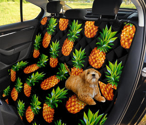 Black Pineapple Pattern Print Pet Car Back Seat Cover