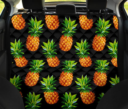 Black Pineapple Pattern Print Pet Car Back Seat Cover